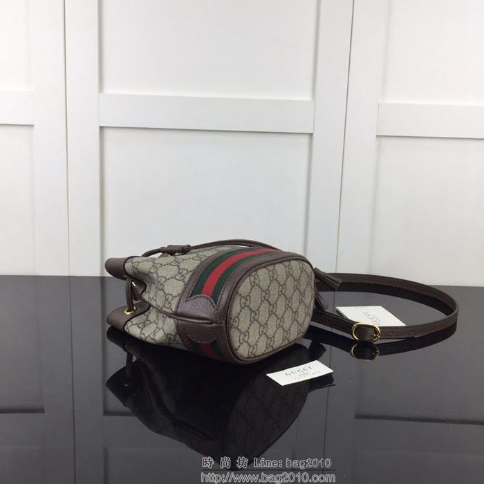 GUCCI古馳 新款 專櫃品質 原單 550620 啡膠啡皮 時尚桶包HY1413